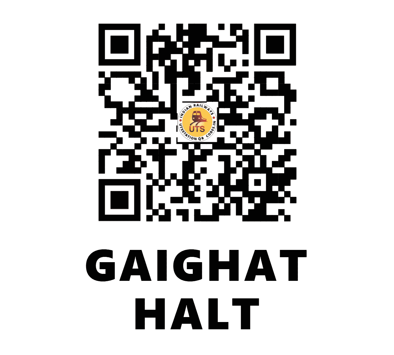 UTS QR Code for GAIGHAT HALT - GIHT - NE (UTTAR PRADESH)